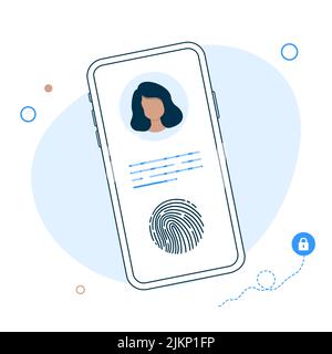 Mobile phone unlocked notification button and password field vector, concept of smartphone security, personal access, user authorization, login Stock Vector