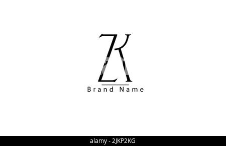 Alphabet letters Initials Monogram logo ZK KZ Z K Stock Vector