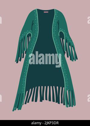 Woman boho jacket Stock Vector