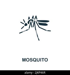 Mosquito icon. Monochrome simple line Outdoor Recreation icon for templates, web design and infographics Stock Vector