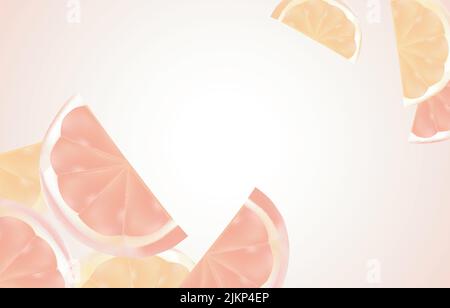 Fresh Healthy Food Orange Fruit Pastel Color Background Stock Vector