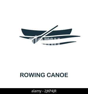 Rowing Canor icon. Monochrome simple line Outdoor Recreation icon for templates, web design and infographics Stock Vector