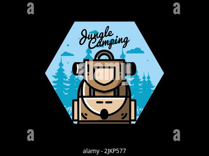 Illustration design of a simple camping bag Stock Vector