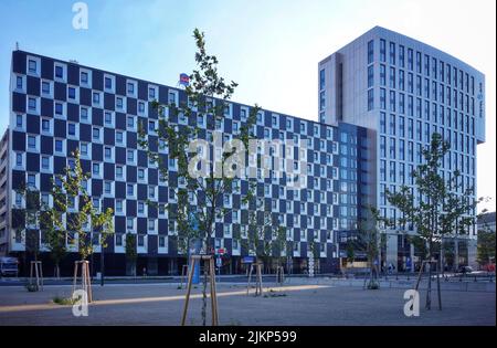 A beautiful urban landscape with modern buildings in Vienna, Austria Stock Photo