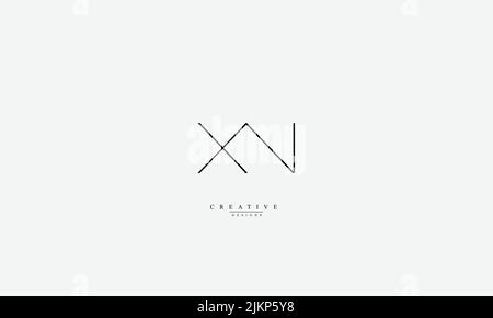Alphabet letters Initials Monogram logo XN NX X N Stock Vector