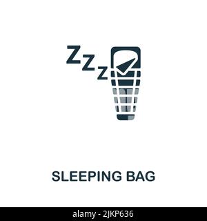 Sleeping Bag icon. Monochrome simple line Outdoor Recreation icon for templates, web design and infographics Stock Vector