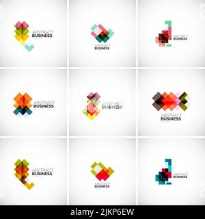 Company vector logo branding design elements. Set of abstract shaped vector symbols. Stock Vector