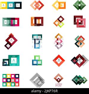 Huge set of square infographic templates #2 for business background | numbered banners | business lines | graphic website Stock Vector