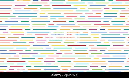 Background of multi-colored dashes of different lengths. The ornament is geometric. Stock Vector