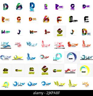 Large corporate company logo collection. Universal icon set for various ideas. Vector illustration Stock Vector