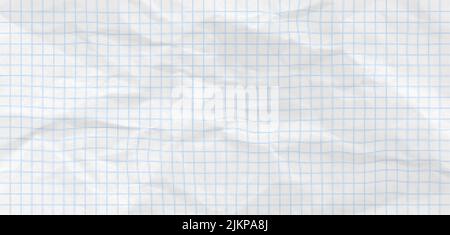 Crumpled paper texture realisric vector illustration. White blank sheet ...