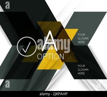 Color geometric shapes with option elements abstract background. Vector illustration Stock Vector