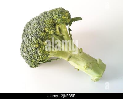 A closeup shot of fresh broccoli isolated on a white background Stock Photo