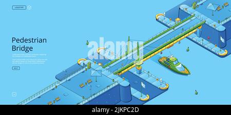 Vector isometric pedestrian bridge Stock Vector Image & Art - Alamy
