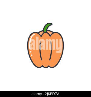 Bell pepper color line icon vector illustration Stock Vector