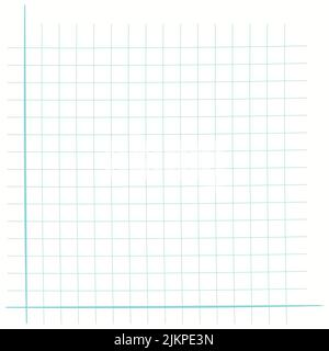 Grid paper. Mathematical graph. Cartesian coordinate system with x-axis, y-axis. Squared background with color lines. Geometric pattern for school Stock Vector