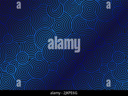 abstract ornament vector of circular lines on blue background Stock Vector