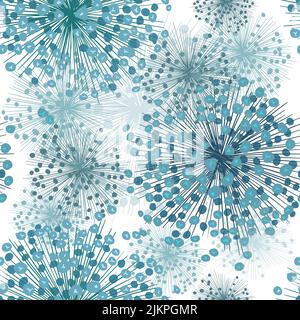 Flower background . Seamless pattern blue flowers. Vector illustration Stock Vector