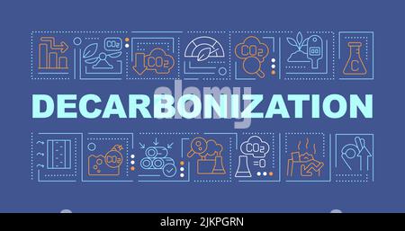 Decarbonization word concepts dark blue banner Stock Vector