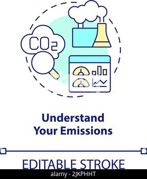 Understand your emissions concept icon Stock Vector