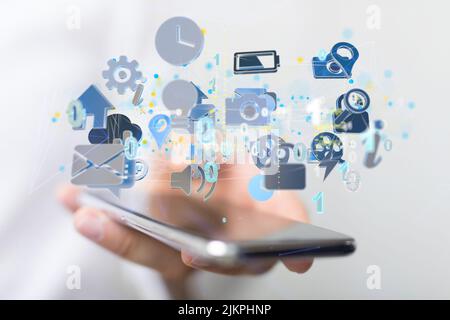 Big data cloud digital 3d Stock Photo