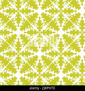 Abstract white and green background with floral hand drawn ornament. Geometric seamless pattern for wallpaper, web page, textures, fabric, textile Stock Vector