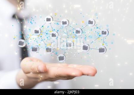 data cloud digital 3d computer Stock Photo
