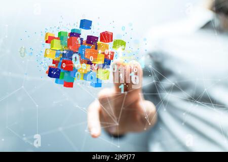 Ui of Cloud Computing Technology Internet Storage Network Concept Stock Photo