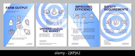 Maximising farm output blue brochure template Stock Vector