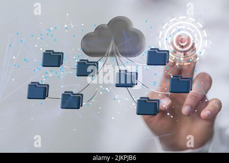 Big data cloud digital 3d Stock Photo