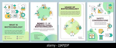 Agricultural biotechnology basics green brochure template Stock Vector