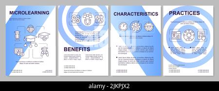Micro learning blue gradient brochure template Stock Vector