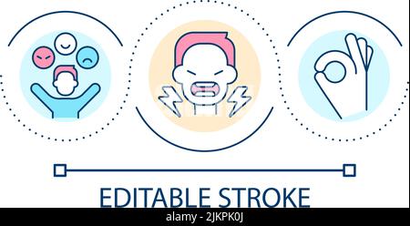 Anger loop concept icon Stock Vector