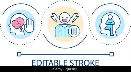 Control negative feelings loop concept icon Stock Vector