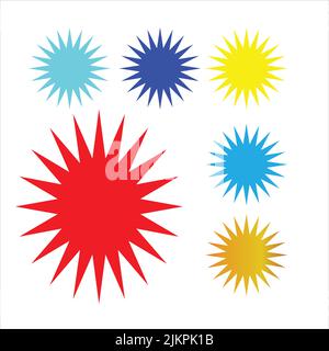 Red star flat icon shape web white background Stock Vector
