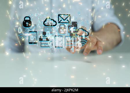Actionable Analytics Connecting people on the internet Stock Photo
