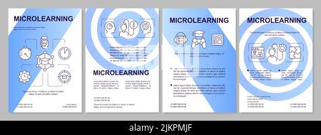 Micro learning approach blue gradient brochure template Stock Vector
