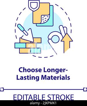 Choose longer lasting materials concept icon Stock Vector
