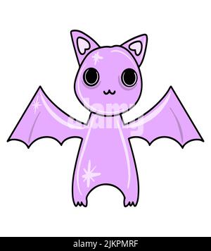 Vector Purple halloween cat monster icon isolated on white background. Stock Vector