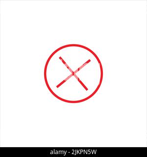 Reject symbol error flat web icon Stock Vector