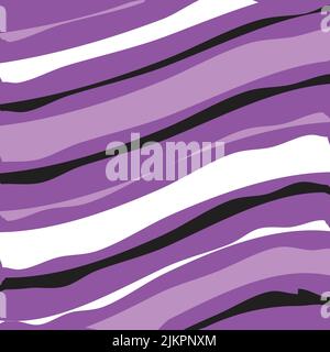 A beautiful organic multiple line waves  vector illustration background design with colors of purple, black and white Stock Vector