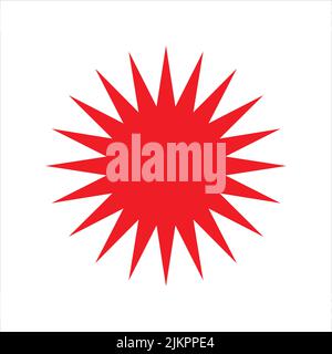 Red star flat icon shape web white background Stock Vector