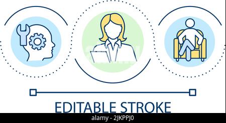 Psychotherapist loop concept icon Stock Vector