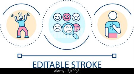 Analyze emotional state loop concept icon Stock Vector