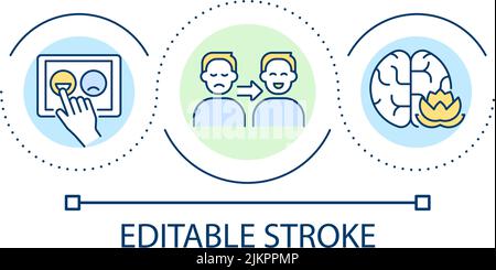 Focus on positive emotions loop concept icon Stock Vector