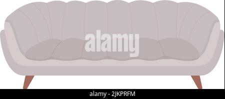Grey couch semi flat color vector object Stock Vector