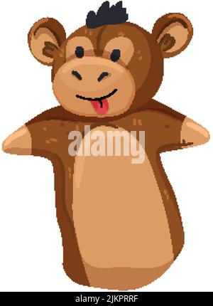 monkey hand puppet cartoon vector illustration Stock Vector