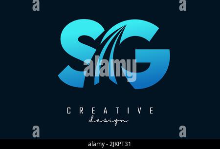 Sg letter logo design with serif typography font Vector Image