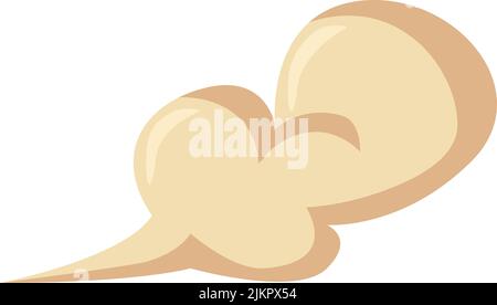 Flat cartoon fart. Cloud of smoke or dust concept in comic style Stock Vector