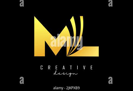 ML M L Lines Letter Design with Creative Elegant Zebra Vector ...